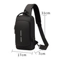Mochila Sling Fashion anti-furto com senha e entrada para carregamento usb (Unissex)
