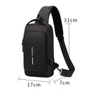 Mochila Sling Fashion anti-furto com senha e entrada para carregamento usb (Unissex)