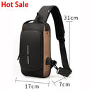 Mochila Sling Fashion anti-furto com senha e entrada para carregamento usb (Unissex)